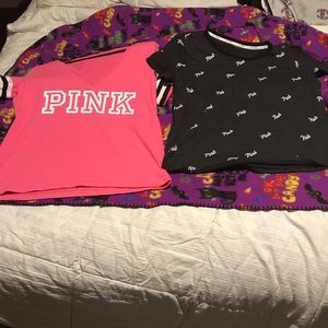 2/23 Barely worn Vs Pink tees size Large